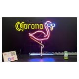 Corona flamingo, neon sign