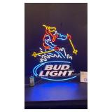 Bud Light neon downhill skier, hard to find, excellent condition