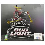 Bud Light neon downhill skier, hard to find, excellent condition