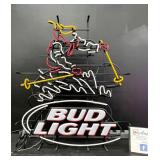 Bud Light neon downhill skier, hard to find, excellent condition