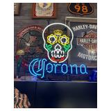 Corona Day of the Dead neon skull
