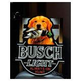 Busch Light LED sign with Golden Retriever and mallard duck