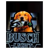 Busch Light LED sign with Golden Retriever and mallard duck