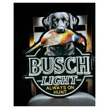 Busch Light LED sign with Black Lab and pheasant