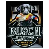 Busch Light LED sign with Black Lab and pheasant