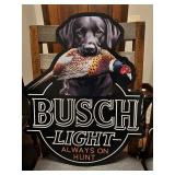 Busch Light LED sign with Black Lab and pheasant