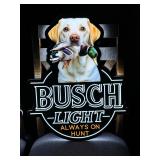 Busch Light LED sign with Yellow Lab and mallard duck