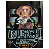 Busch Light LED sign with Chocolate Lab and mallard duck