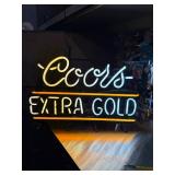 Coors Extra Gold neon sign