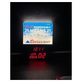 Coors, Born before, LED and clock