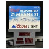 Coors, Born before, LED and clock