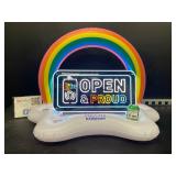 Lite Pride "Open & Proud" LED with inflatable rainbow, Lot of 2 items