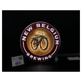 New Belgium Brewing LED sign with laser cut metal details