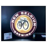 New Belgium Brewing LED sign with laser cut metal details