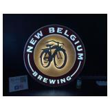 New Belgium Brewing LED sign with laser cut metal details