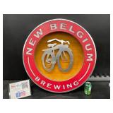 New Belgium Brewing LED sign with laser cut metal details