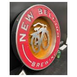 New Belgium Brewing LED sign with laser cut metal details
