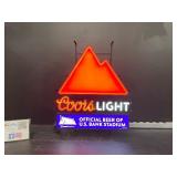 Coors color changing LED sign, Official Beer of US Bank Stadium,