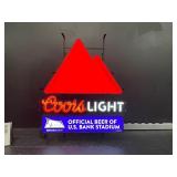 Coors color changing LED sign, Official Beer of US Bank Stadium,