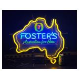 Fosters, Australia-shaped sign with neon letters and neon border