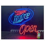 Miller Lite Open neon sign