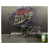 Miller Lite Open neon sign
