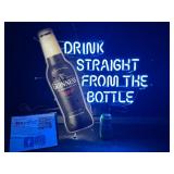 Guinness "Drink Straight From the Bottle" neon sign