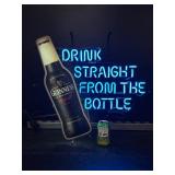 Guinness "Drink Straight From the Bottle" neon sign