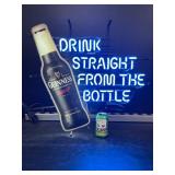 Guinness "Drink Straight From the Bottle" neon sign