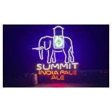 Summit India Pale Ale with elephant, neon sign