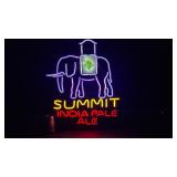 Summit India Pale Ale with elephant, neon sign