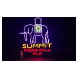 Summit India Pale Ale with elephant, neon sign