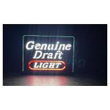 Genuine Draft Light, tabletop light, illuminated plate glass, 7.5" Hx 9.5" W x 5" D - JC15