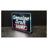 Genuine Draft Light, tabletop light, illuminated plate glass, 7.5" Hx 9.5" W x 5" D - JC15