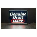 Genuine Draft Light, tabletop light, illuminated plate glass, 7.5" Hx 9.5" W x 5" D - JC15