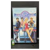 "Hollywood Diner" mounted print enhanced with neon, featuring Hollywood music and movie legends