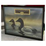 E&J Brandy and Ducks Unlimited 1995 Limited Edition mirror, signed and numbered, NOS