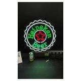 Heineken Beer bottle cap neon sign