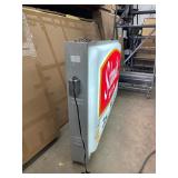 Schmidt Beer outdoor, lighted, commercial sign. Aluminum extrusion cabinet with embossed plastic sign face.