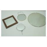 3 round Mirrors, 1 square mirror