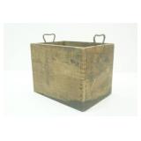 Antique Wooden Box with Metal Handles 10.5"x7.5"x 8"