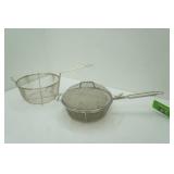 NEW Stainless Steel Mesh Basket with Lid, and 11" fry basket