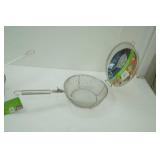 NEW Stainless Steel Mesh Basket with Lid, and 11" fry basket