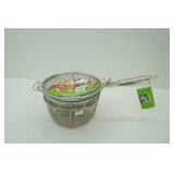 NEW Stainless Steel Mesh Basket with Lid, and 11" fry basket