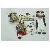wood cow decor