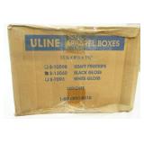 Case of ULINE Apparel Boxes. 100/Case. BLACK GLOSS