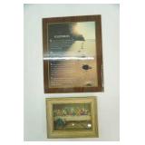 Vintage "Footprints" Wall Plaque; Framed Print of The Last Supper
