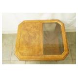 Vintage Wood and Glass Side Table 28"x24"x20"