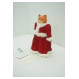 Vintage Betty Jane Carter Musical Porcelain Cat Doll. Perfect Pet Series "Mrs. Santa Claws"