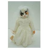 Vintage Betty Jane Carter Musical Porcelain Cat Doll. Special Memories Collection. "Miss Marshmallow Meringue". #297/500